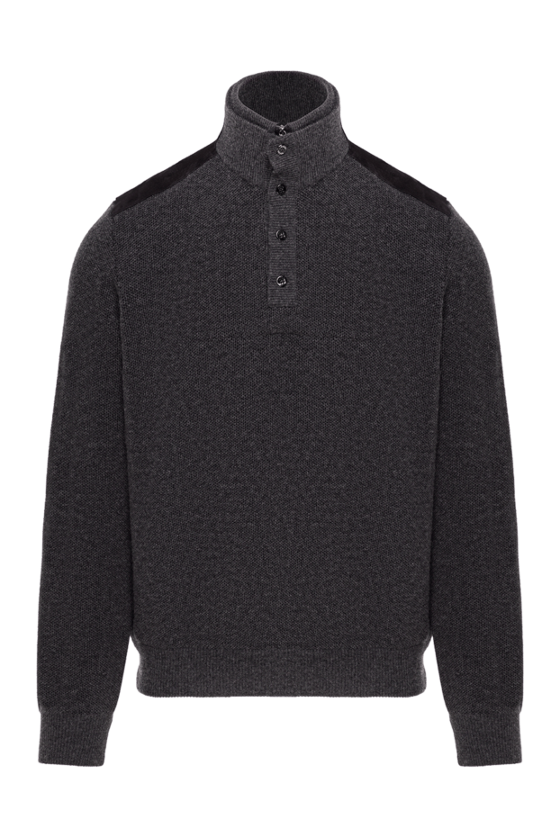 Zilli men's dark gray button-down trouser with a stand-up collar 193211 - photo 1