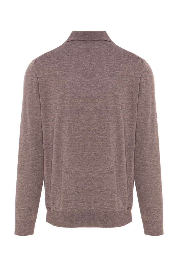 Zilli men's brown long sleeve polo shirt with zip closure 193215 - photo 2
