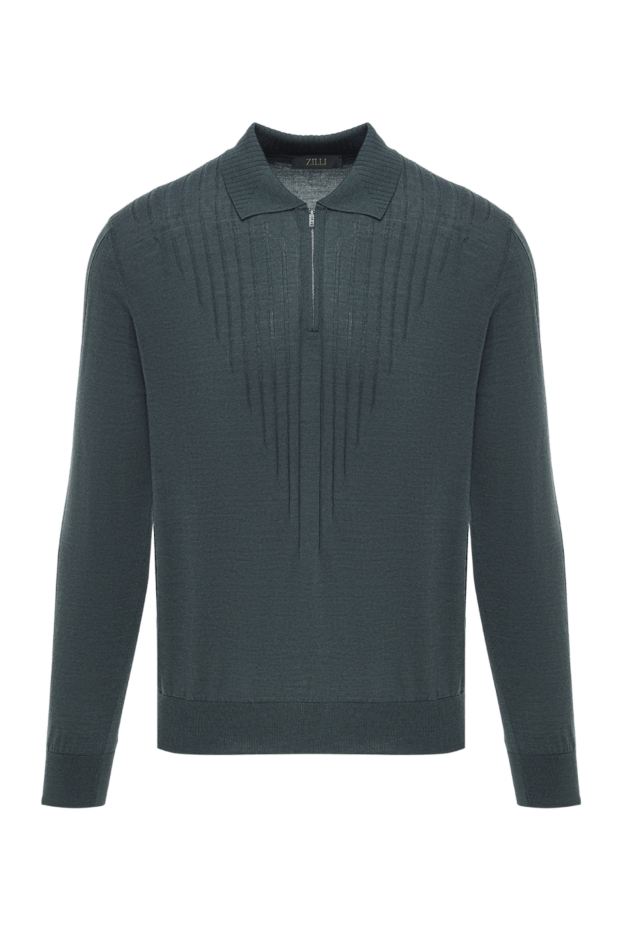 Zilli men's long sleeve polo shirt dark green 193217 - photo 1