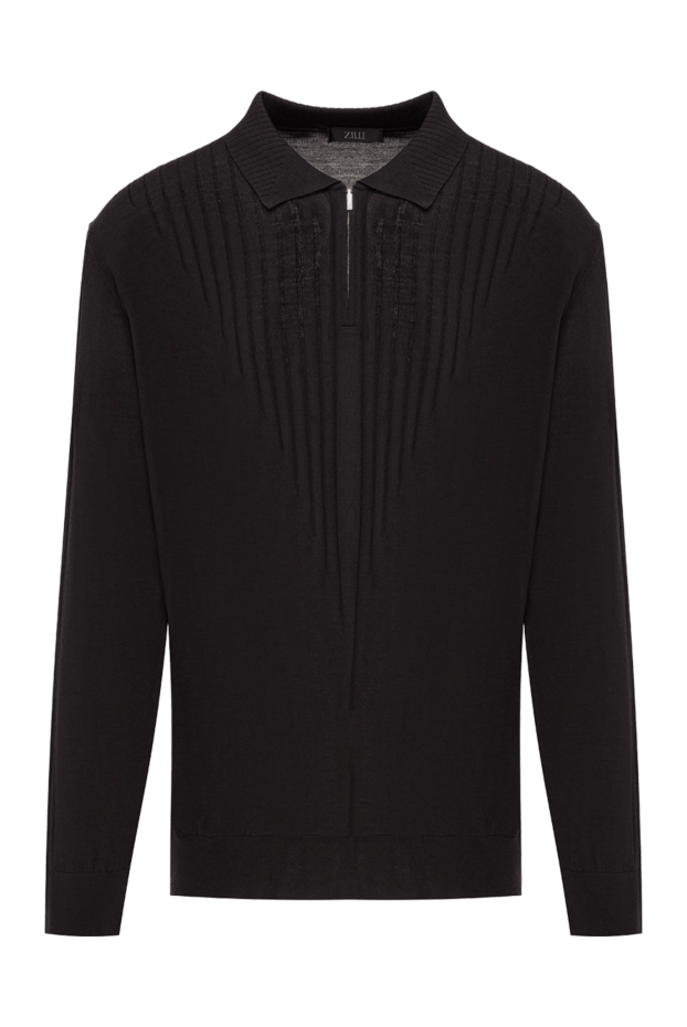 Zilli men's long sleeve polo shirt black 193218 - photo 1