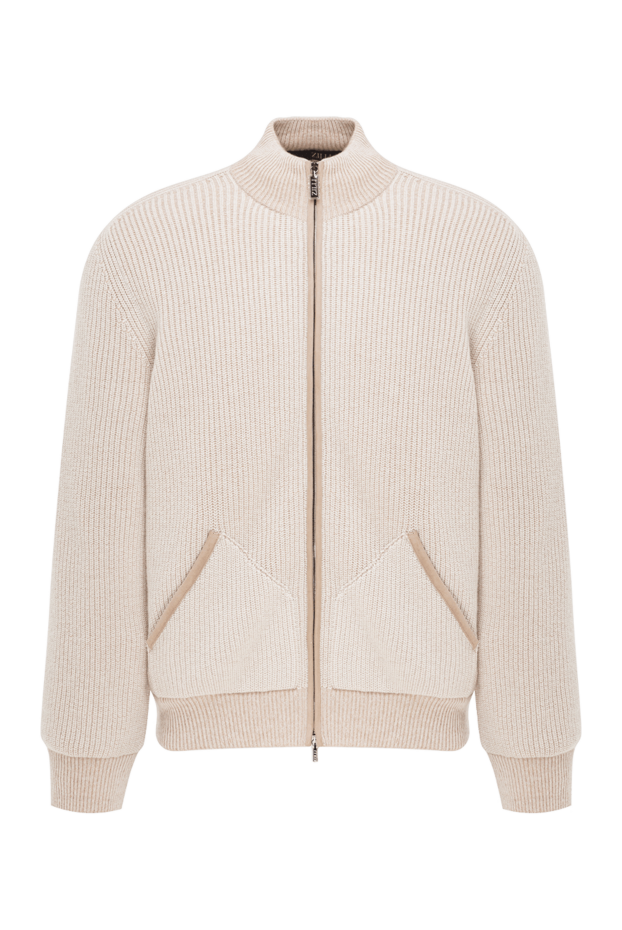 Zilli beige men's wool and cashmere bomber jacket 193221 - photo 1
