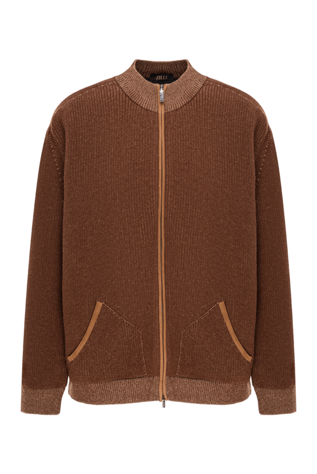 Zilli brown men's wool and cashmere bomber jacket 193223 - photo 1