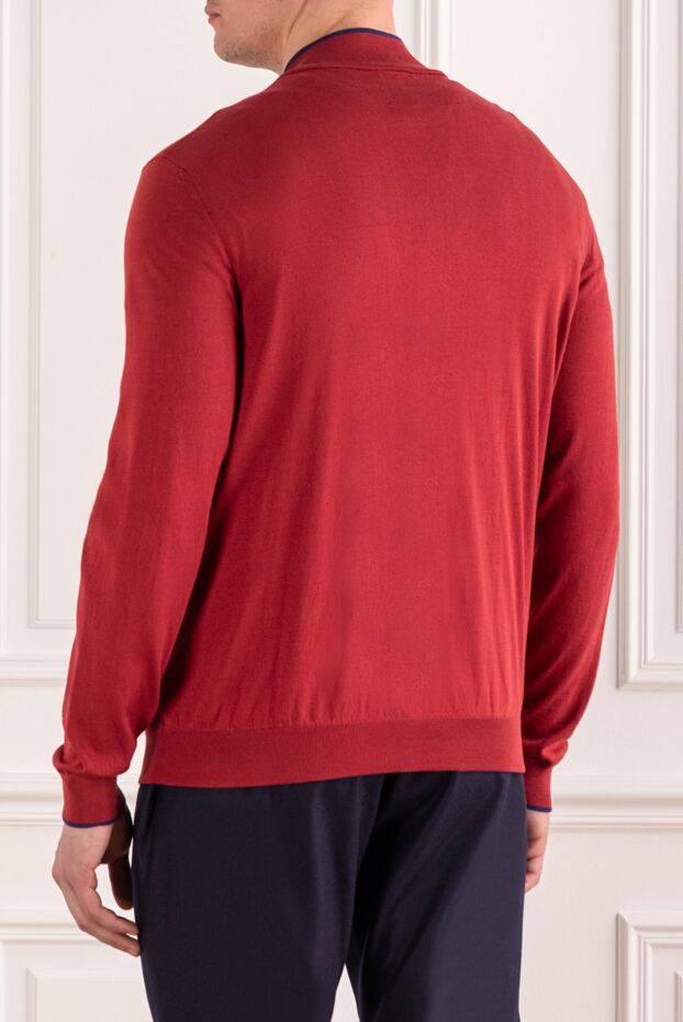 Zilli red men's knitted zip-up cardigan with a textured pattern 193250 - photo 3