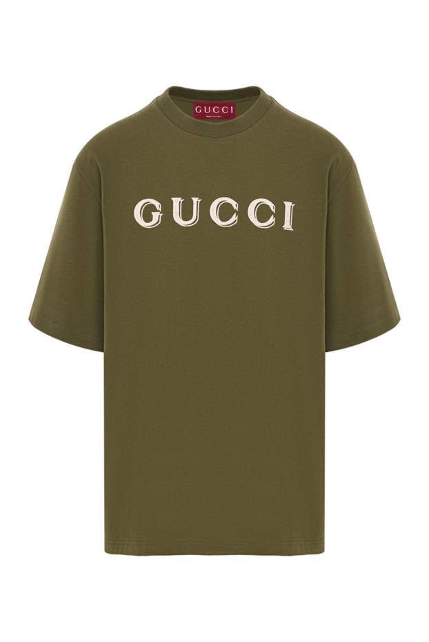 Зеленая мужская футболка Cotton Jersey T-Shirt с вышивкой логотипа - фото 1