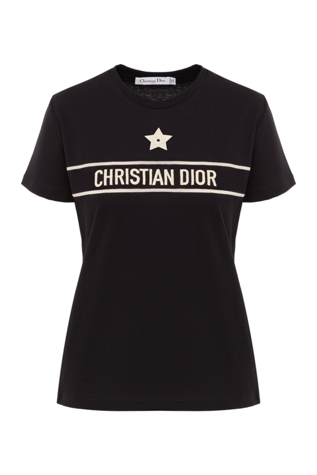 Dior embroidered t-shirt in black cotton jersey with embroidered star 193305 - photo 1