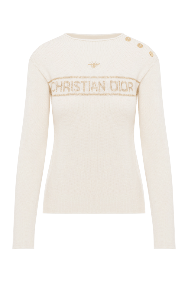 Dior cream cashmere sweater with bee embroidery 193306 - photo 1