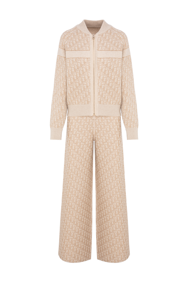 Dior women's beige knitted suit with trousers and a signature pattern 193308 - photo 1