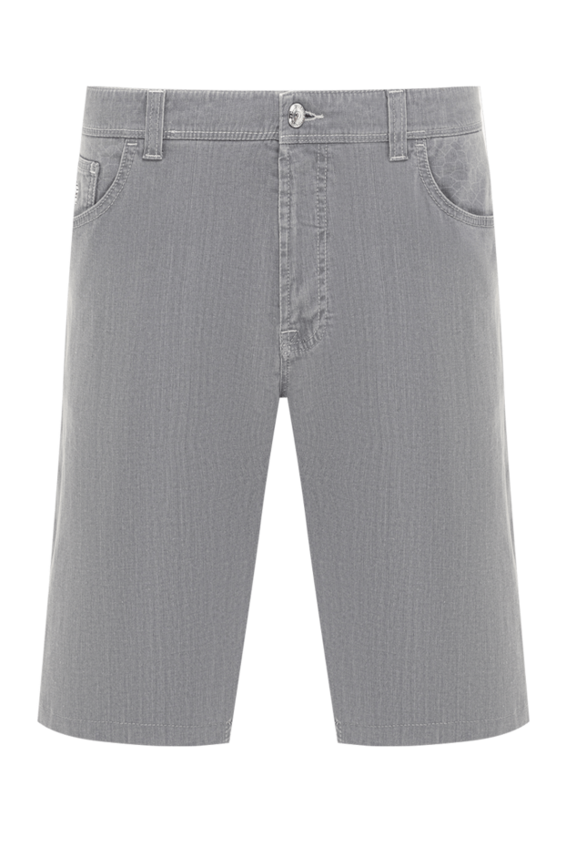 Stefano Ricci men's light gray denim shorts with monogram embroidery 193311 - photo 1
