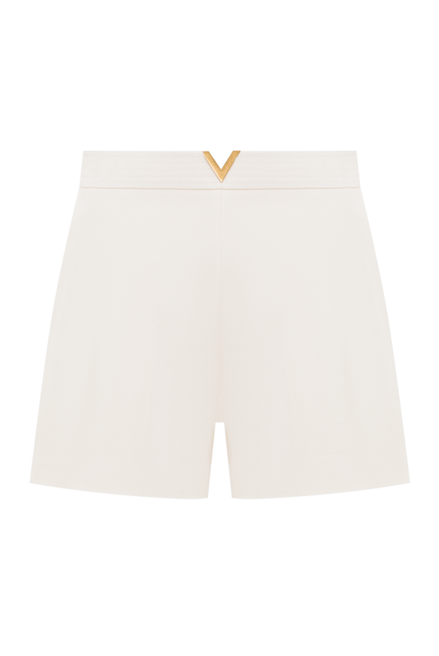 Valentino beige shorts with a metallic vlogo detail at the waist 193332 - photo 1