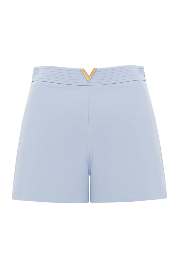 Valentino light blue shorts with a metallic vlogo detail at the waist 193333 - photo 1