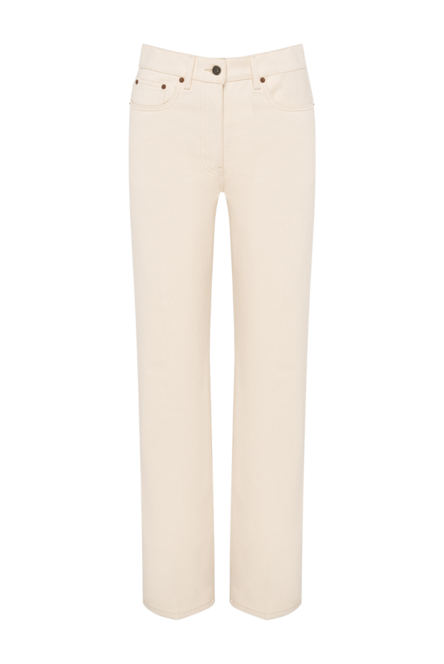 Valentino women's ivory jeans with metal logo 193335 - photo 1
