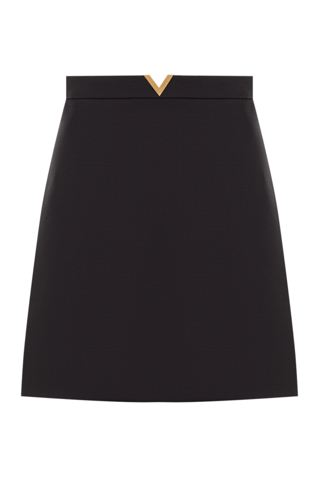 Valentino women's black crepe mini skirt with gold v-neck 193338 - photo 1