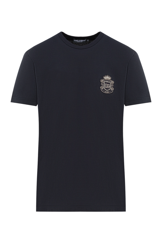 Black cotton T-shirt with a straight cut and a round neck - photo 1