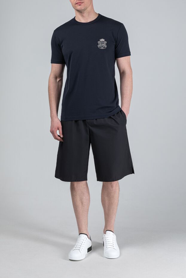 Dolce & Gabbana black cotton t-shirt with a straight cut and a round neck 193375 - photo 3