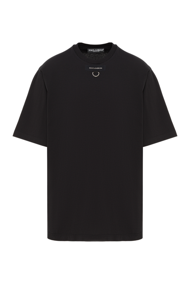 Dolce & Gabbana solid black loose fit t-shirt with a metal d-ring 193376 - photo 1