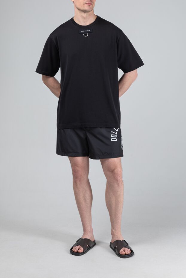 Dolce & Gabbana solid black loose fit t-shirt with a metal d-ring 193376 - photo 3