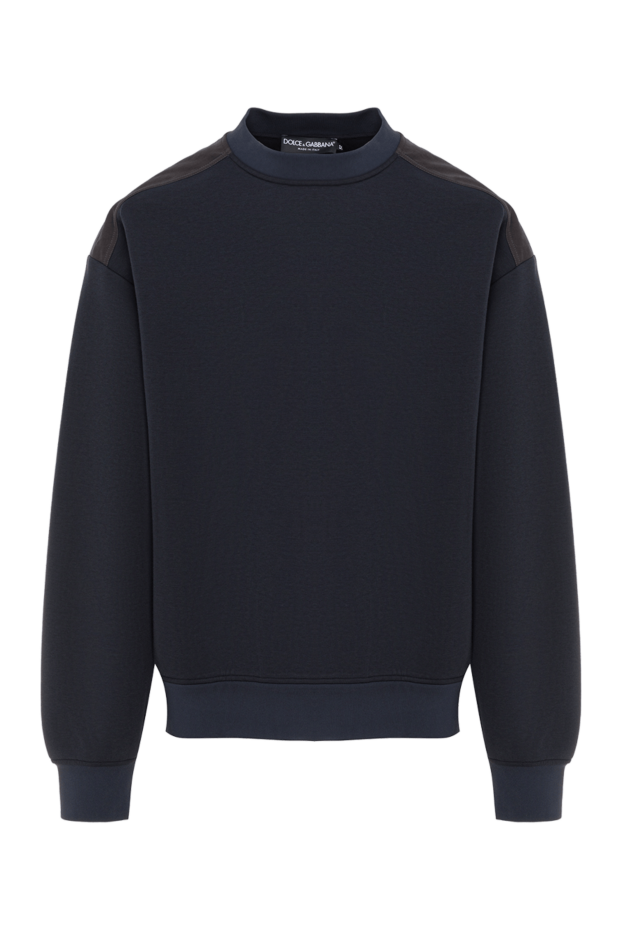 Dolce & Gabbana men's dark blue sweatshirt with matching shoulder panels 193394 - photo 1