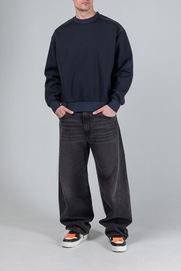 Dolce & Gabbana men's dark blue sweatshirt with matching shoulder panels 193394 - photo 2