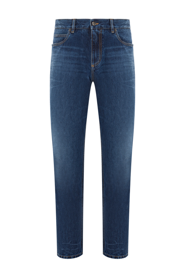 Men's blue tapered jeans with a distressed effect - photo 1