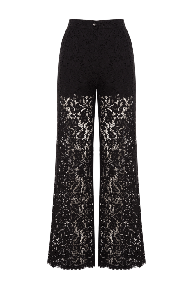 Dolce & Gabbana black cord lace trousers with floral pattern 193411 - photo 1