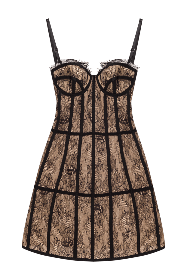 Giuseppe Di Morabito beige lace mini dress with a lingerie style bustier bodice 193431 - photo 1