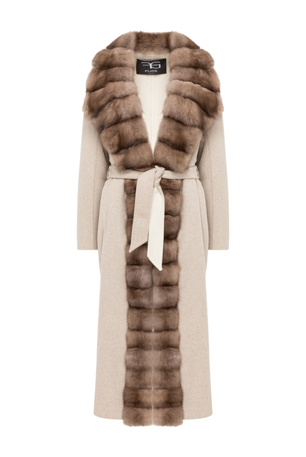 FG Furs women's premium cashmere coat with sable fur collar 193454 - photo 1