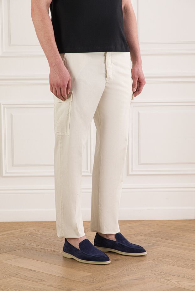 Jacob Cohen men's white tapered cargo pants made of thick cotton 193480 - photo 3