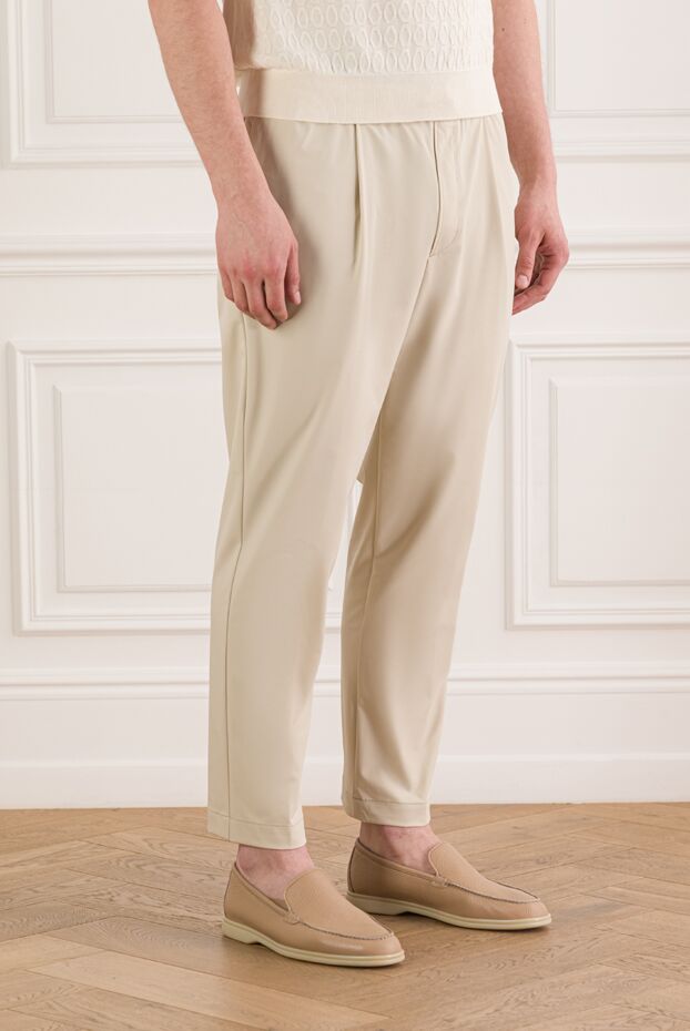 Jacob Cohen men's cream-colored straight-leg trousers with an elastic waistband 193485 - photo 3