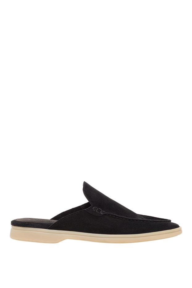 Cesare di Napoli black suede mules with light soles 193496 - photo 1
