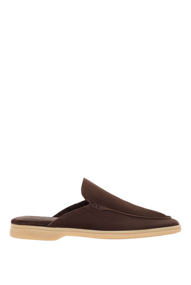 Cesare di Napoli brown suede mules with light soles 193501 - photo 1