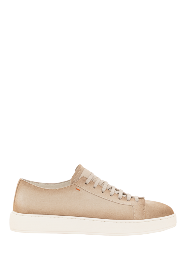 Santoni men's sneakers made of beige patinated suede with a soft texture 193511 - photo 1