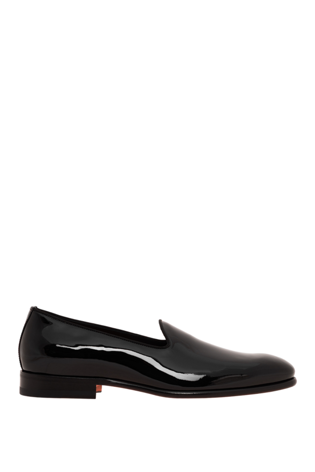 Santoni men's black patent leather loafers in a classic silhouette 193514 - photo 1