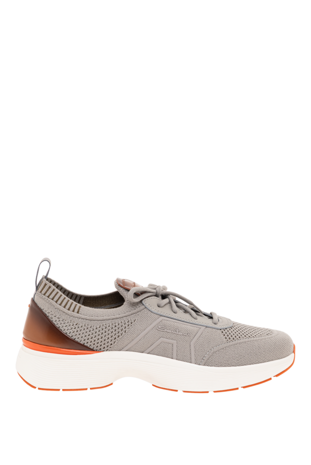 Santoni men's gray easy bounce stretch knit sneakers 193522 - photo 1