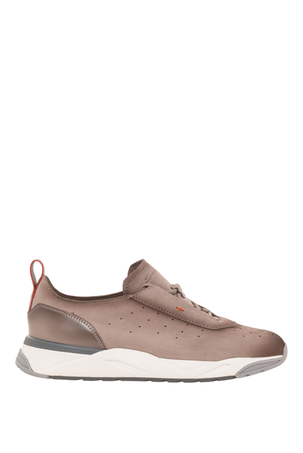 Santoni men's innova sneakers in beige made of high-quality nubuck 193524 - photo 1