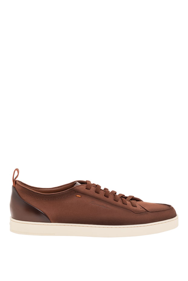 Santoni men's brown off-duty sneakers made of nubuck leather 193525 - photo 1