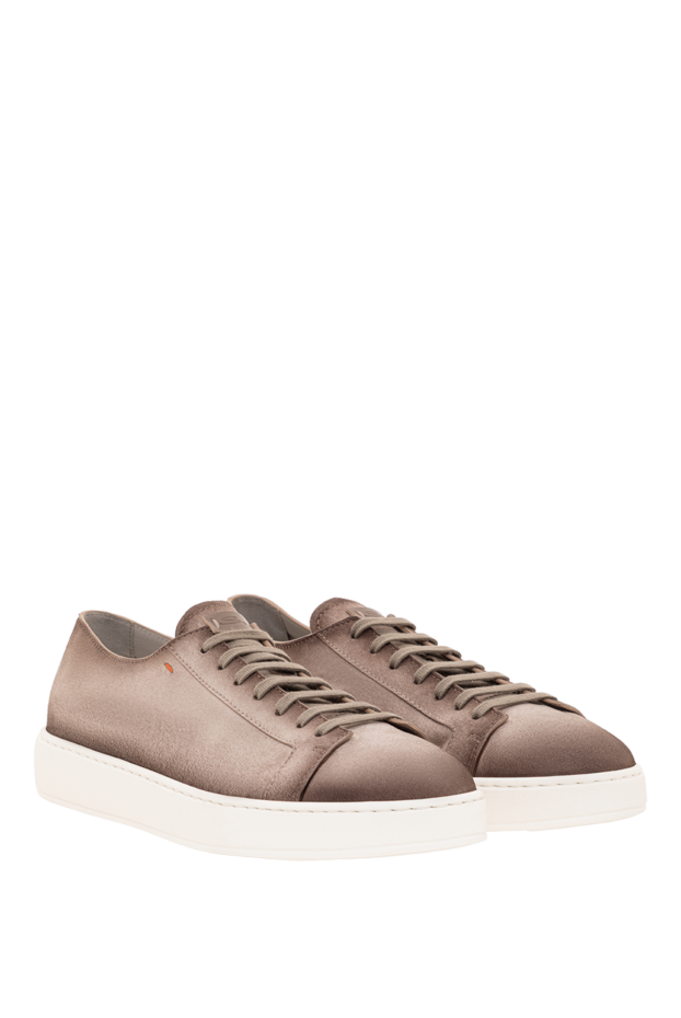Santoni seta men's brown suede sneakers 193527 - photo 3