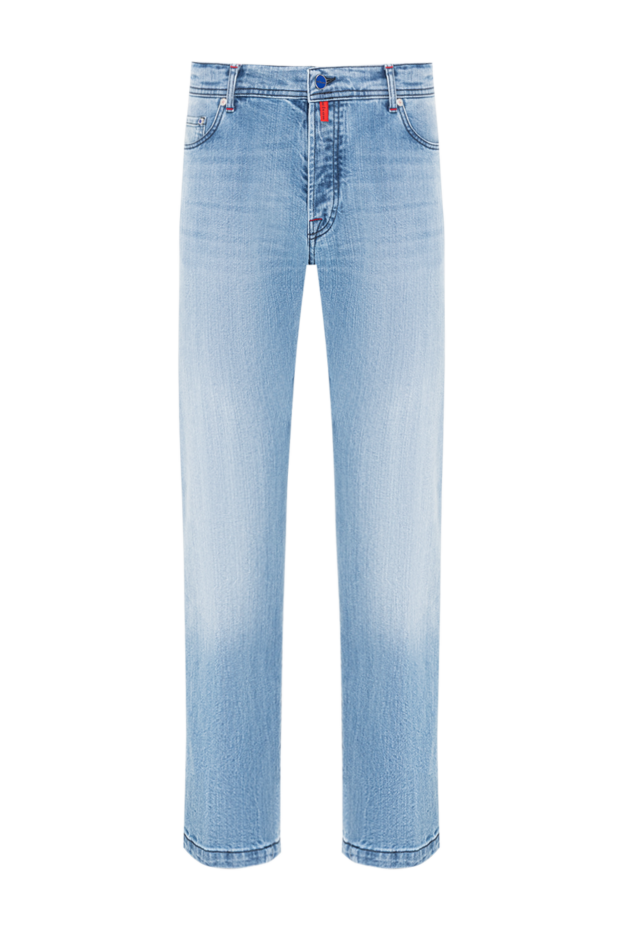 Kiton men's light blue jeans with a distressed effect 193531 - photo 1