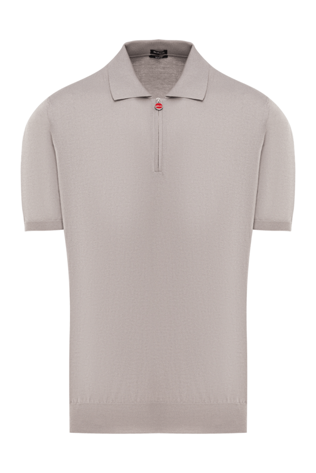 Kiton men's light gray knitted polo shirt with a zipper 193536 - photo 1