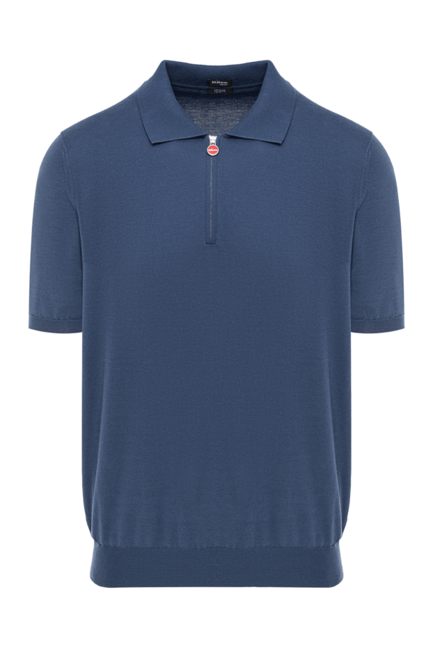 Kiton men's blue knitted polo shirt with a zipper 193537 - photo 1