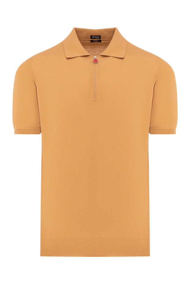 Kiton men's mustard-colored knitted polo shirt with a zipper 193540 - photo 1