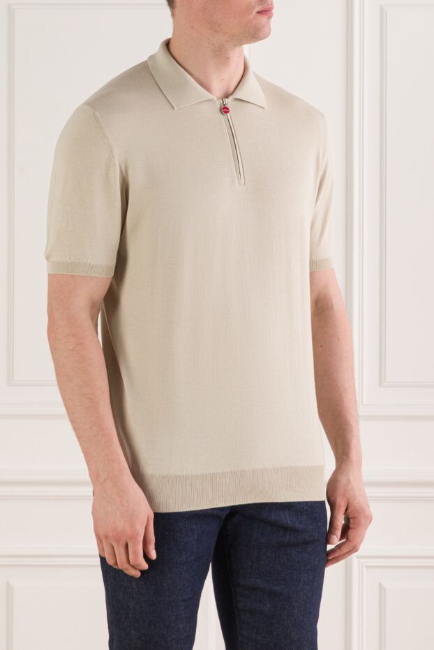Kiton men's milky white cotton polo shirt 193541 - photo 3