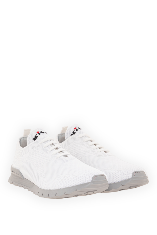 Kiton white men's knit sneakers with a contrasting grey sole 193549 - photo 3