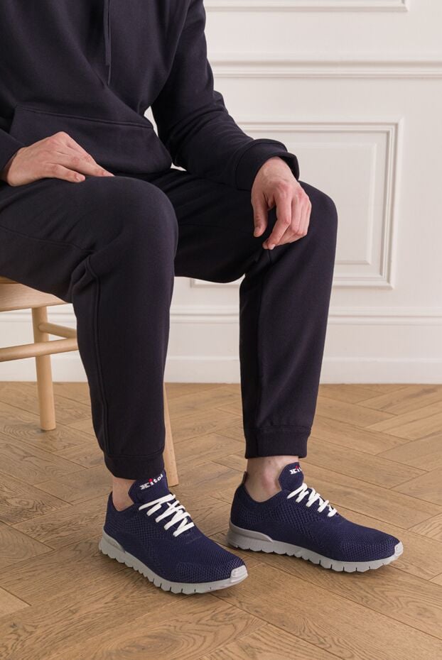 Kiton blue men's fits sneakers made of breathable knit 193550 - photo 2