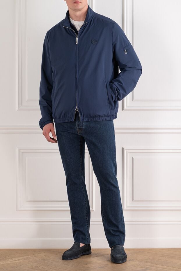 Stefano Ricci a laconic dark blue demi-season bomber jacket with a zipper 193570 - photo 2