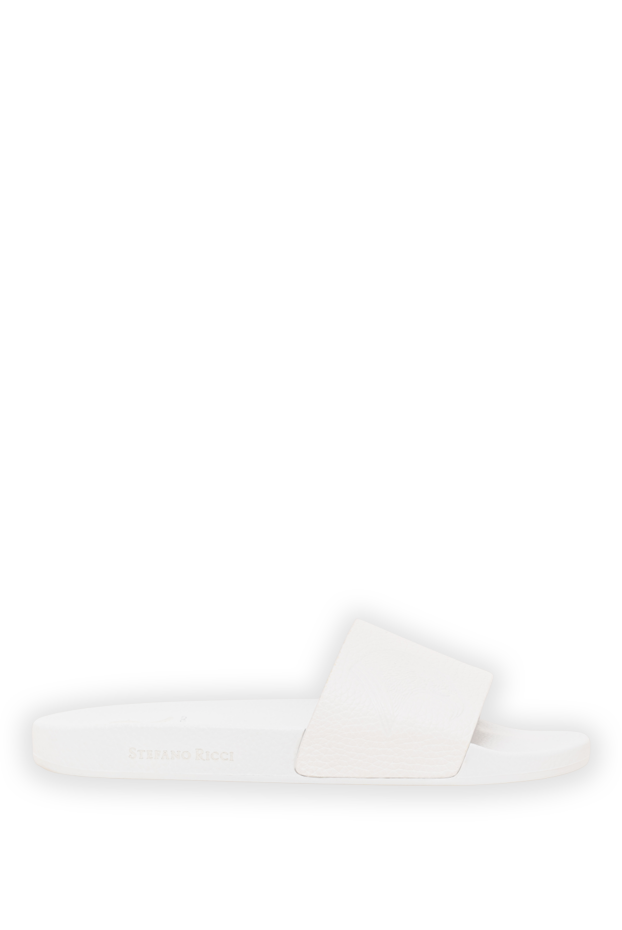 Stefano Ricci men's white crocodile leather flip-flops with anatomical insoles 193571 - photo 1