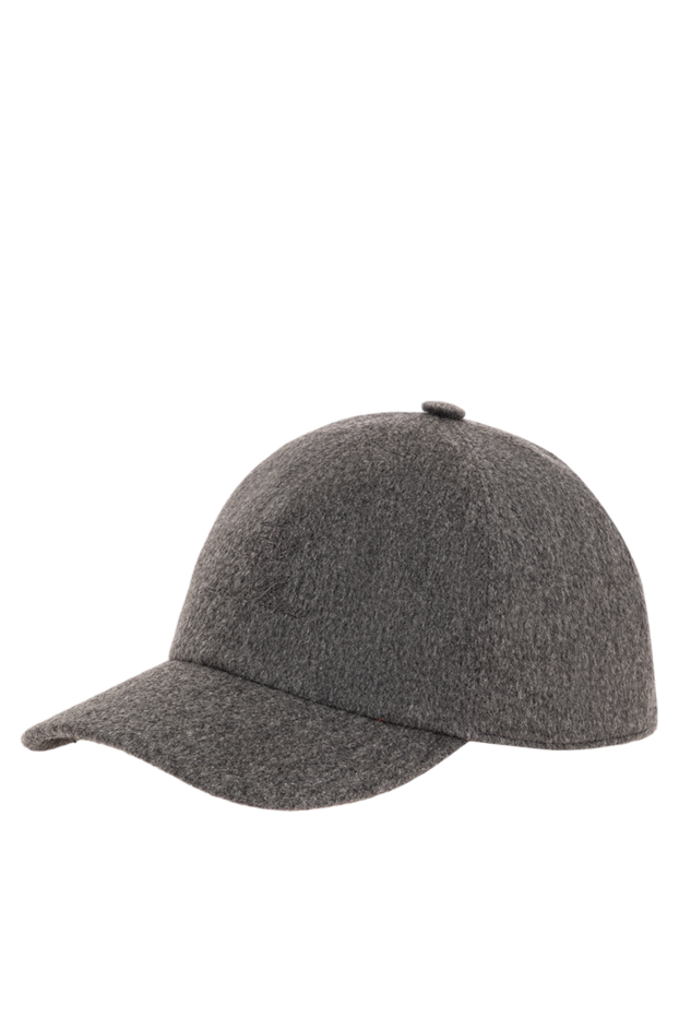 Loro Piana gray baseball cap with a curved brim made of cashmere 193608 - photo 3