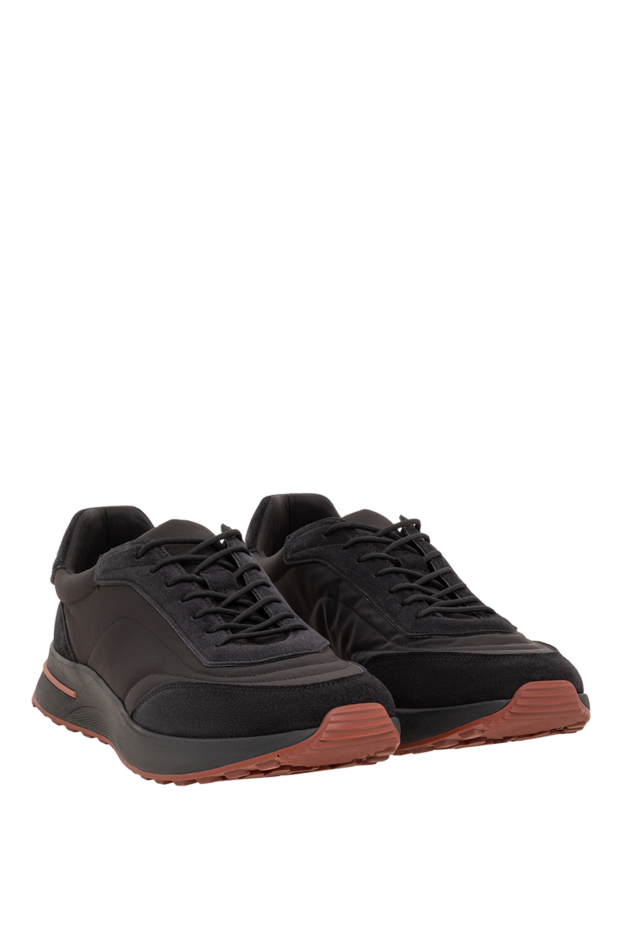 Loro Piana men's week end walk black microfiber and suede sneakers 193612 - photo 3