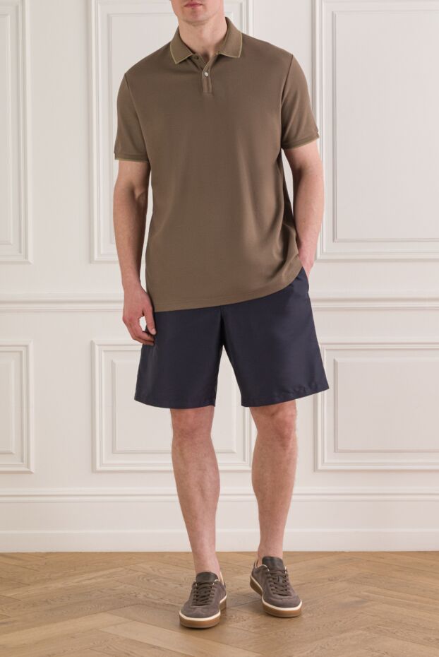 Loro Piana brentwood green polo shirt in stretch cotton pique with two-tone trim 193628 - photo 3