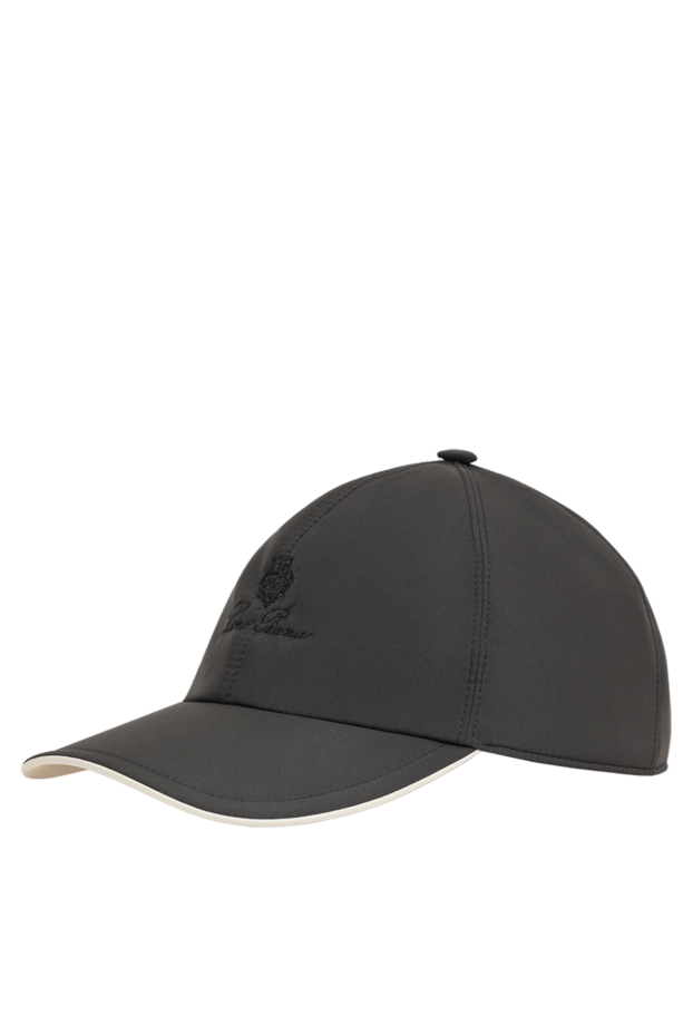 Loro Piana dark grey microfiber baseball cap with embroidered crest logo 193630 - photo 3