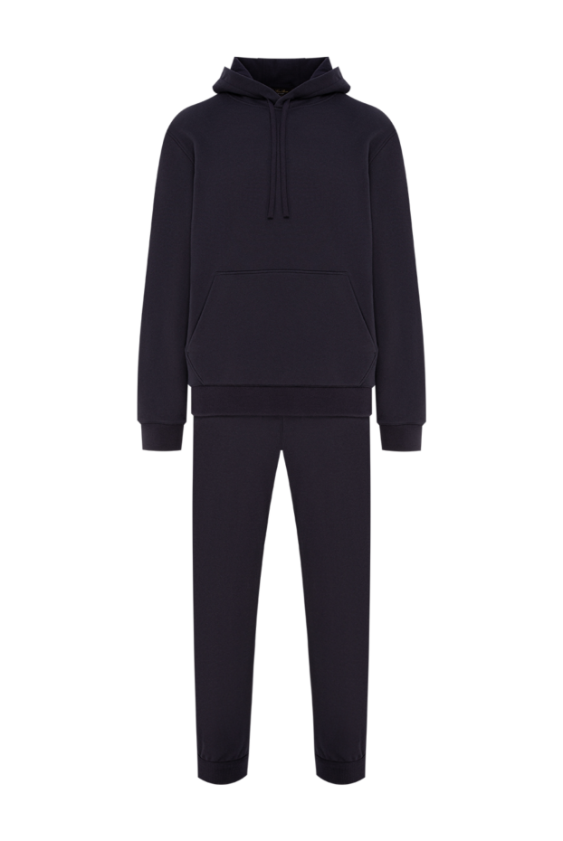 Loro Piana dark blue men's knitted tracksuit with a classic cut 193643 - photo 1